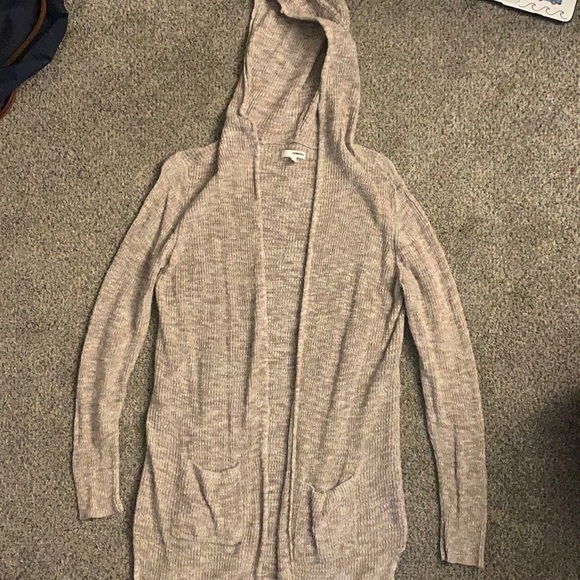 Sonoma Long Hooded Cardigan with Pockets, Size Medium, 100% Cotton